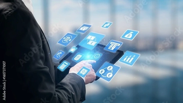 Fototapeta Currency exchange and fintech innovation in global money transfer, digital currency conversion, secure currency exchange platforms, and next-generation money exchange technologies. Spire