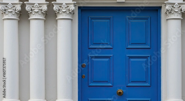 Obraz Classic Blue Door with White Columns 5.