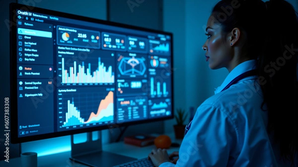 Fototapeta Data Analytics and Dashboard Monitoring for Business Insights