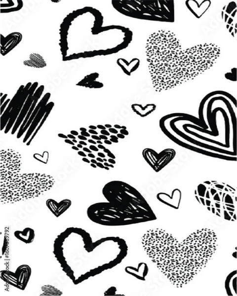 Fototapeta seamless pattern with hearts