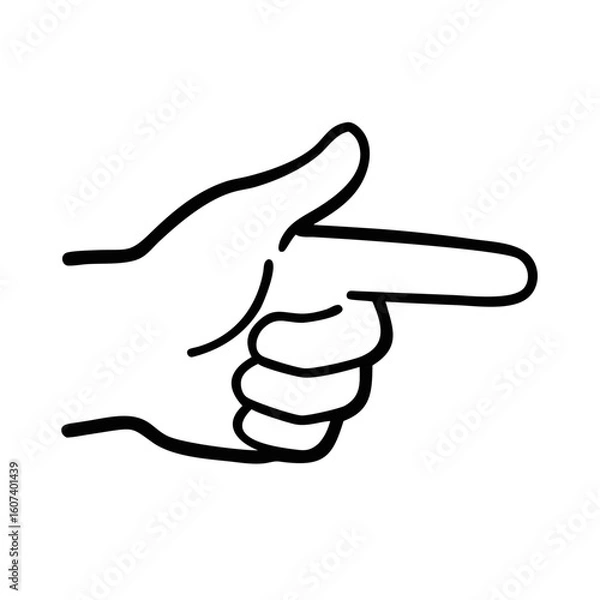 Obraz point hand gesture line art vector
