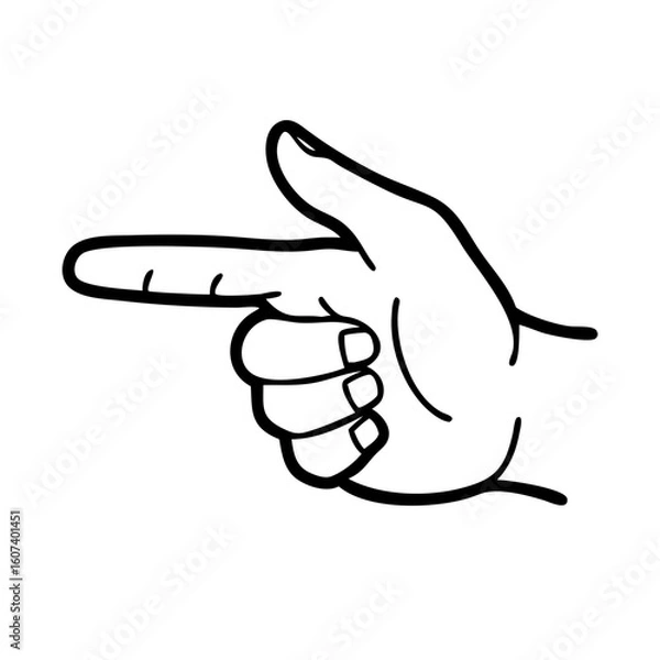 Fototapeta point hand gesture line art vector