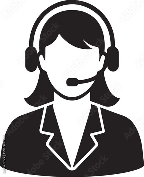 Obraz Customer service representative with headset icon