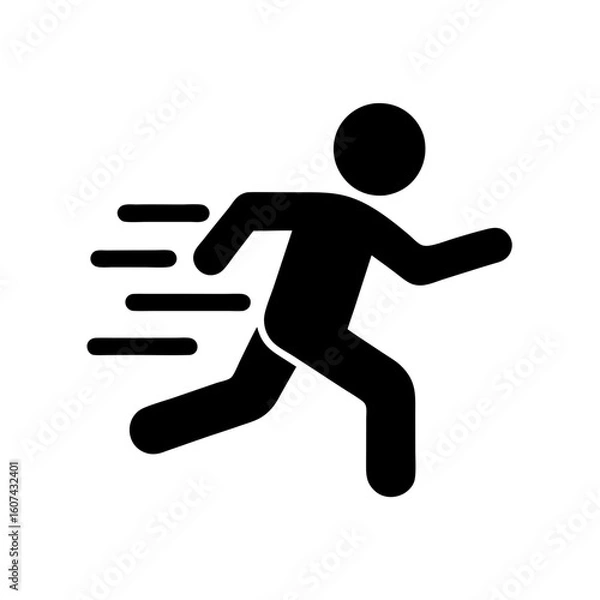Obraz running icon vector solid logo illustration pict