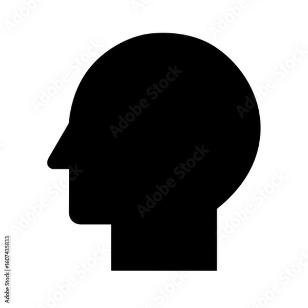 Obraz head profile icon silhouette vector