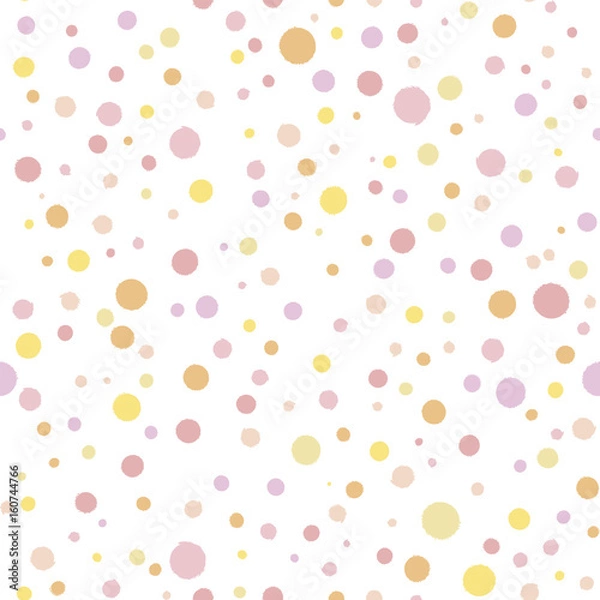 Fototapeta Seamless, random polka dots (pattern swatch)
