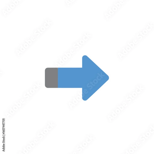 Obraz Simple Bicolored Right Arrow Icon Gray and Blue.