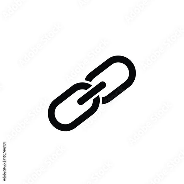 Obraz Simple Black Chain Link Icon Representing Connection and Unity.