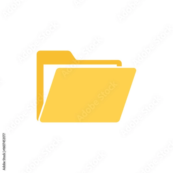 Obraz Simple Yellow Folder Icon with Rounded Corners and Open Design.