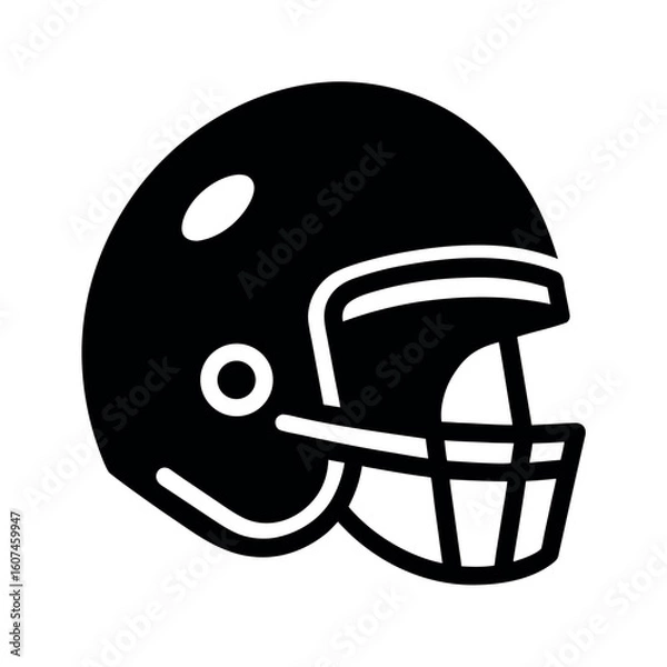 Obraz Football Helmet Minimal Icon Vector Illustration