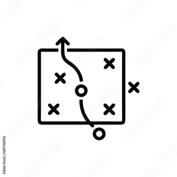 Fototapeta Icon a strategy diagram with a path plan game