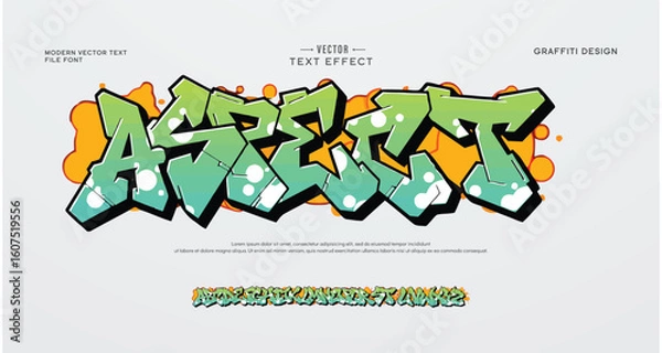 Fototapeta Aspect Graffiti Font. Bold Urban Style with Colorful Drip Effect	
