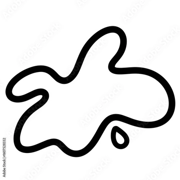 Obraz Abstract black ink splash shape isolated on white background  