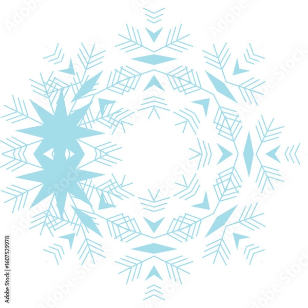 Obraz Light Blue Geometric Snowflake Graphic