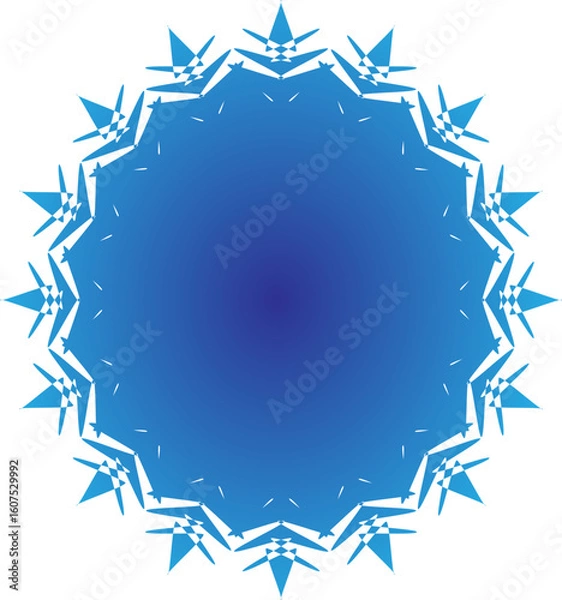 Obraz Blue Snowflake Geometric Pattern