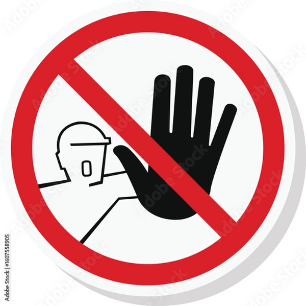 Obraz No Entry Forbidden Sign Isloated On White Background