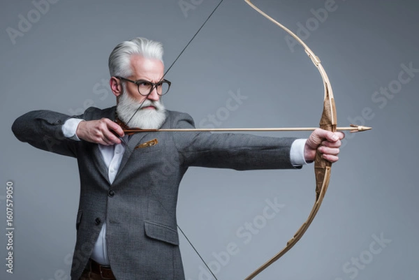 Obraz buisnessman with bow and arrow