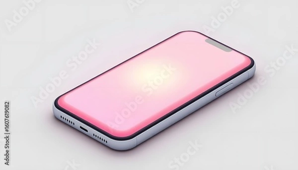 Fototapeta 3d rendered smartphone placed on white background