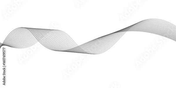 Fototapeta White ribbon wave pattern design vector illustration on a light backdrop with a subtle gradient