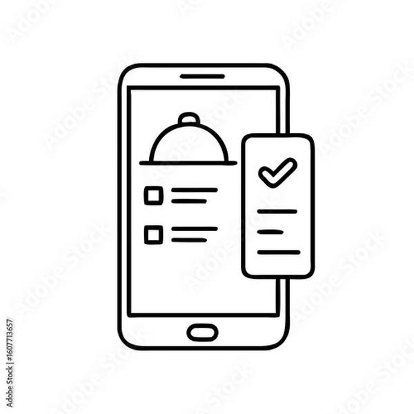 Obraz Smartphone displaying meal plan app features and checklist