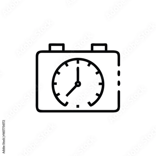 Obraz Outline interval timer icon with clock face two buttons vector