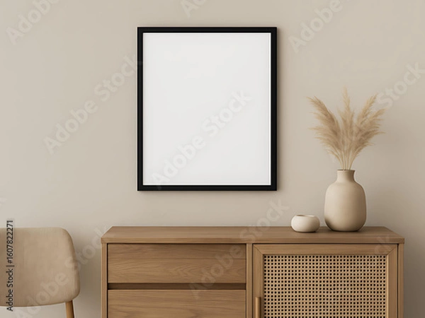 Obraz black framed poster mockup