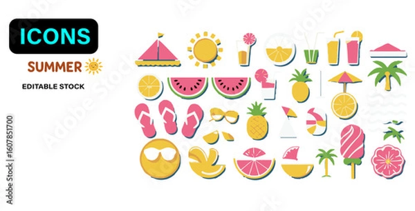 Fototapeta  Summer Icons