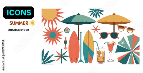 Obraz  Summer Icons