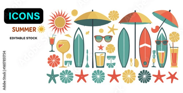 Obraz  Summer Icons