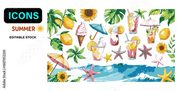Obraz  Summer Icons