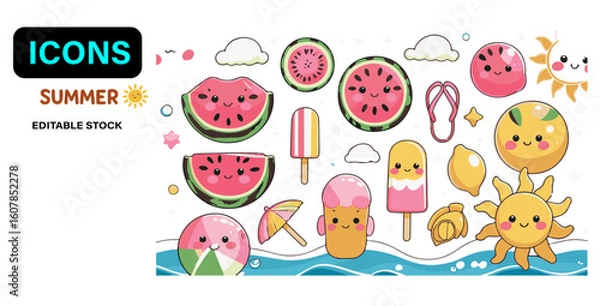 Fototapeta  Summer Icons