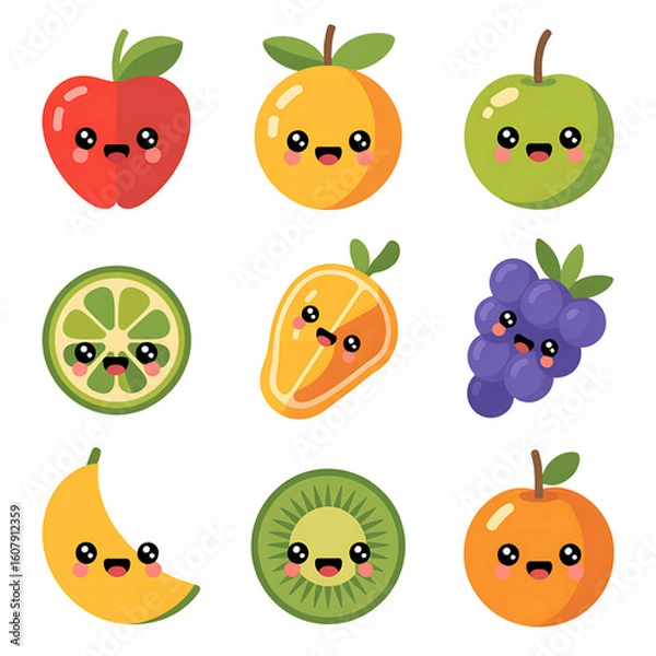 Fototapeta Quality full Joyful Fruit isolated on transparent background