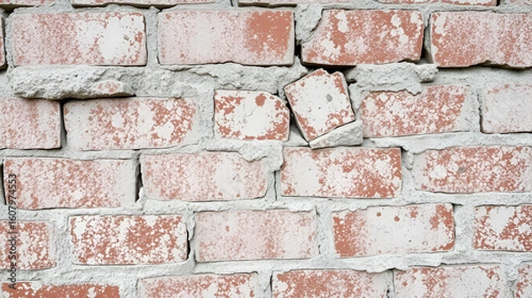 Fototapeta efflorescence on brick wall