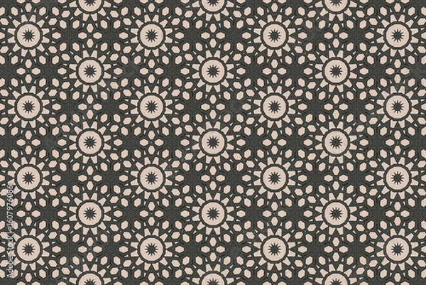 Fototapeta Seamless Decoration Geometric Perspective Wallpaper Template Tile Visual Fashion Background Interior Shape Digital Fabric Art Luxury Textile Texture Symmetric Graphic Endless Cloth Design Pattern.