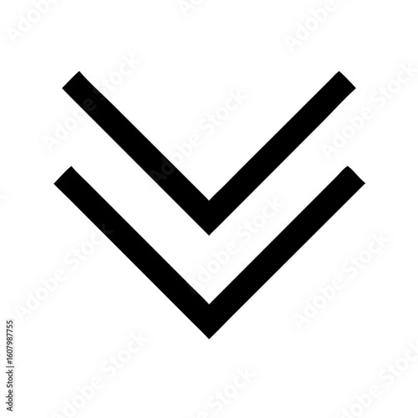 Fototapeta Angle double down icon vector illustration