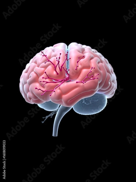 Obraz Hypothalamic nuclei, 3D illustration