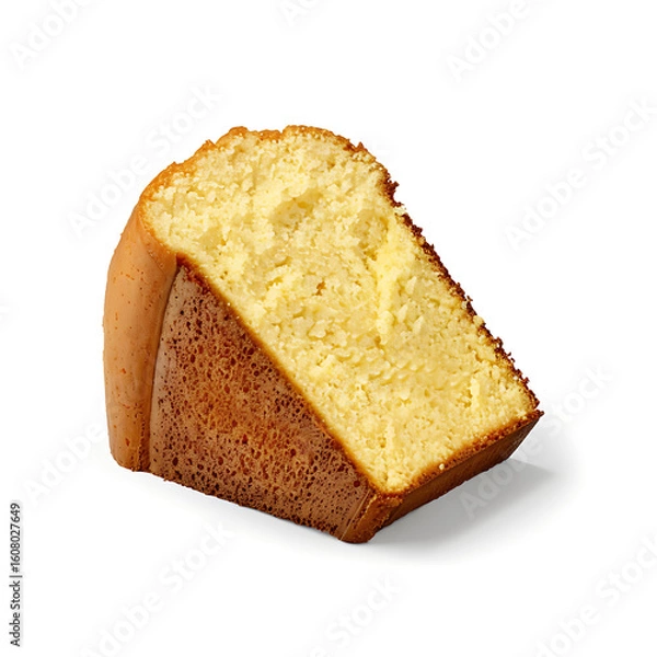 Fototapeta A slice of golden pound cake with a moist, dense texture and a slightly crumbly exterior.