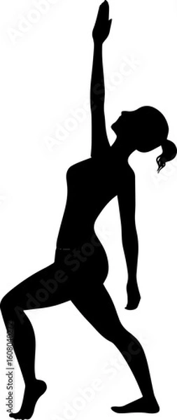 Obraz  Yoga Poses Silhouette Vector | Meditative Exercise Clipart | EPS Line Art Illustration
