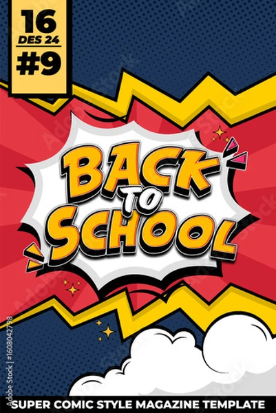 Obraz Colorfull Back To School Card With Creative Design Elements and Bold Typography
