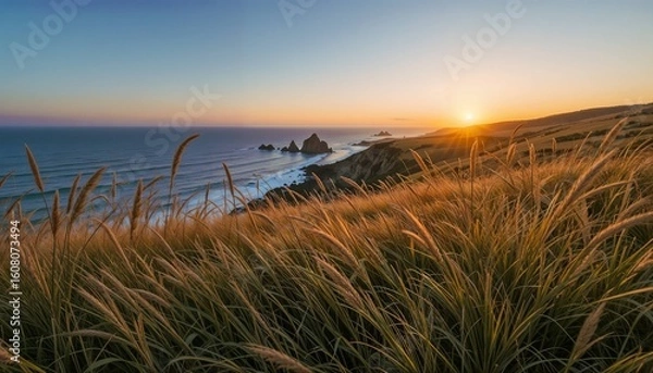 Fototapeta sunset on the beach