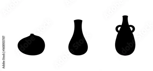 Fototapeta Set of Vase Modern silhouette illustration for design