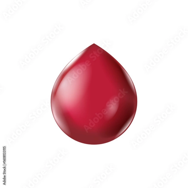 Obraz red blood drop - isolated background