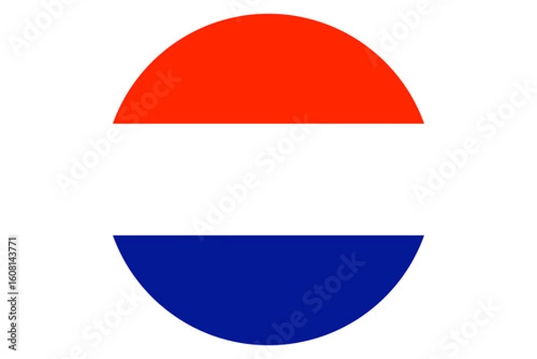 Fototapeta round Netherlands flag vector	