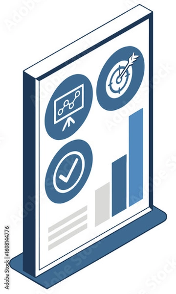 Fototapeta Modern presentation board with data graphics