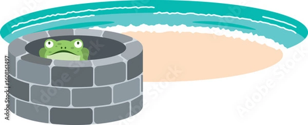 Obraz 井の中の蛙大海を知らず（ことわざイラスト）