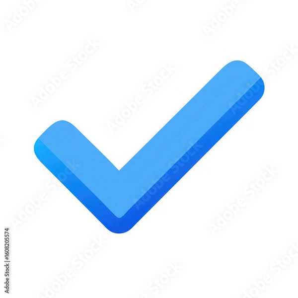 Fototapeta Blue check mark isolated on transparent background