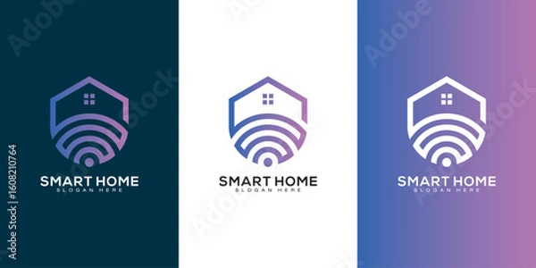 Fototapeta smart home logo vector design template