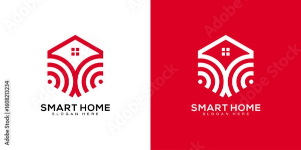 Fototapeta smart home logo vector design template