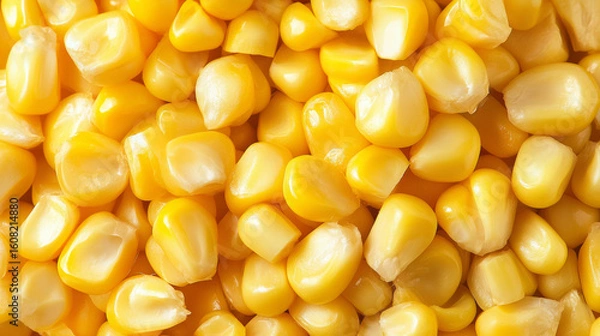 Obraz Sliced yellow corn on a white background , cooked corn agricultural product