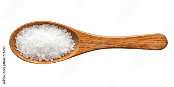 Fototapeta Wooden Spoon with White Salt Isolated on Transparent Background PNG
Sea Salt in Wooden Spoon Isolated on White Background - High-Resolution PNG